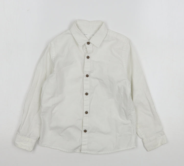 NEXT Boys White  Cotton Basic Button-Up Size 4-5 Years Collared