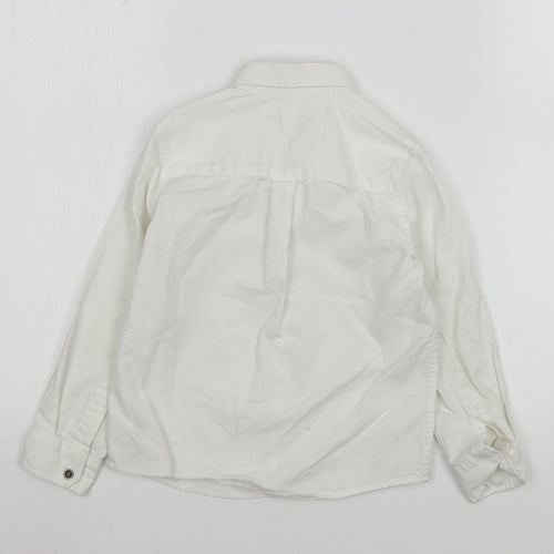 NEXT Boys White  Cotton Basic Button-Up Size 4-5 Years Collared