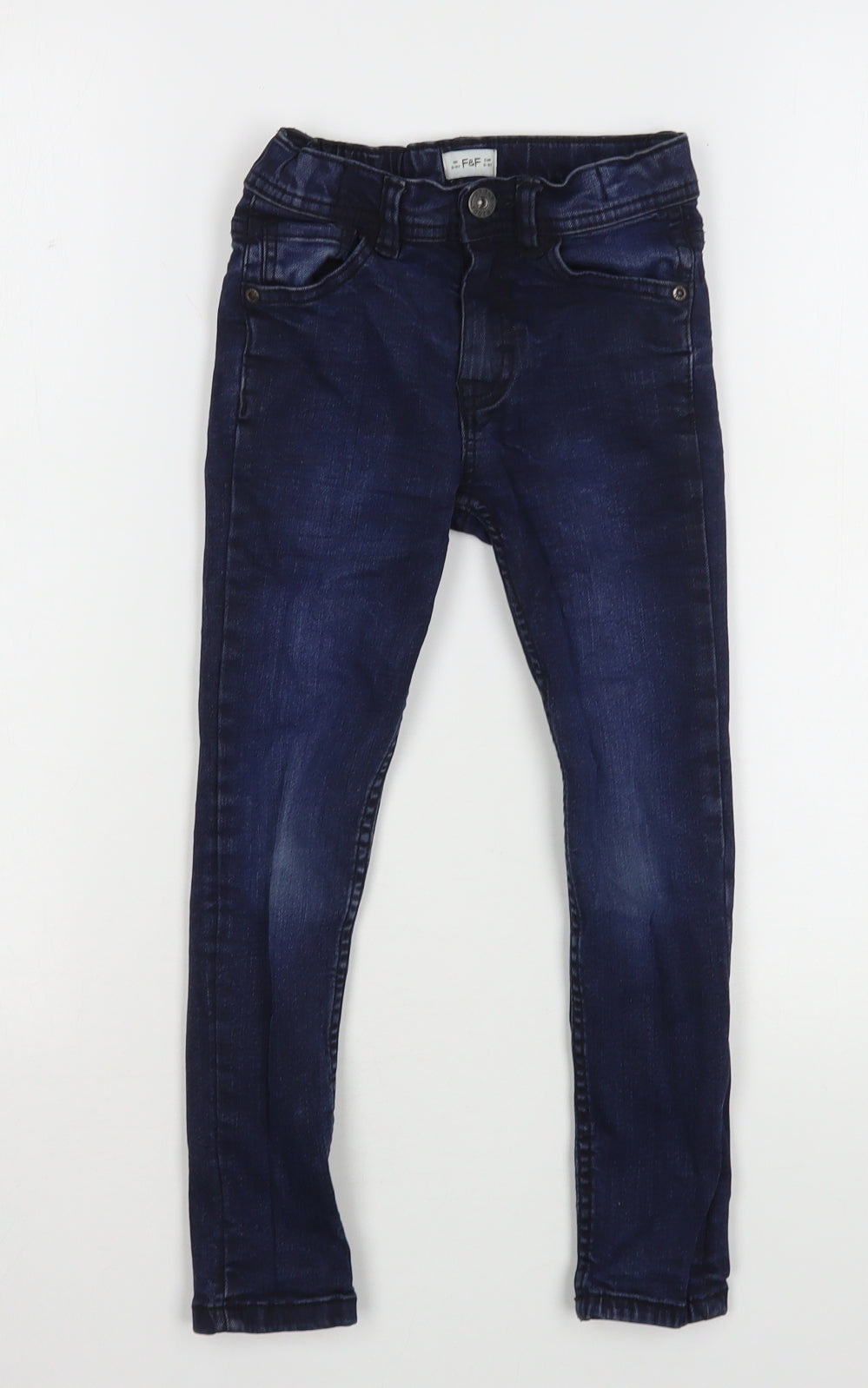 F&F Boys Blue  Cotton Skinny Jeans Size 5-6 Years  Regular