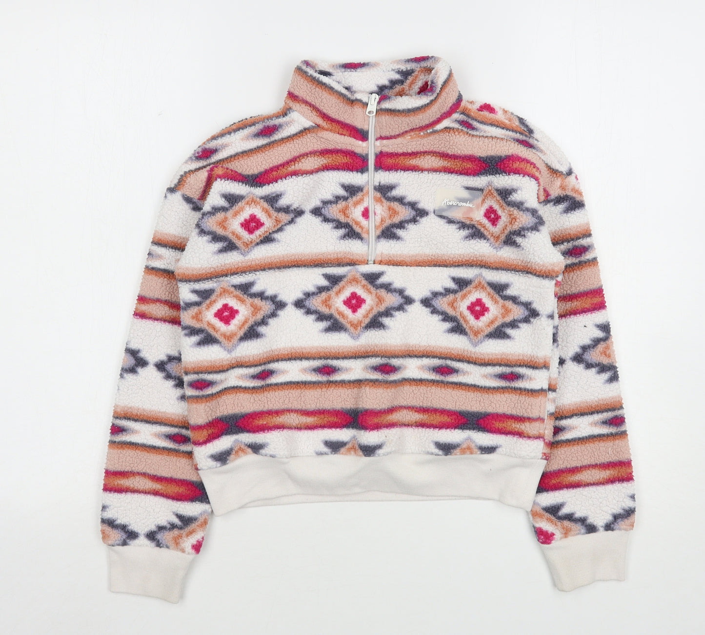 Abercrombie & Fitch Girls Multicoloured Argyle/Diamond Polyester Pullover Sweatshirt Size 9-10 Years