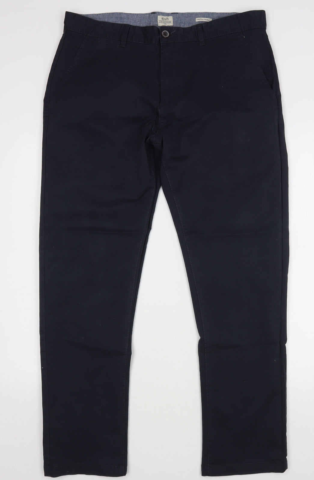ACW85 Mens Blue  Cotton Chino Trousers Size 36 L31 in Regular Button