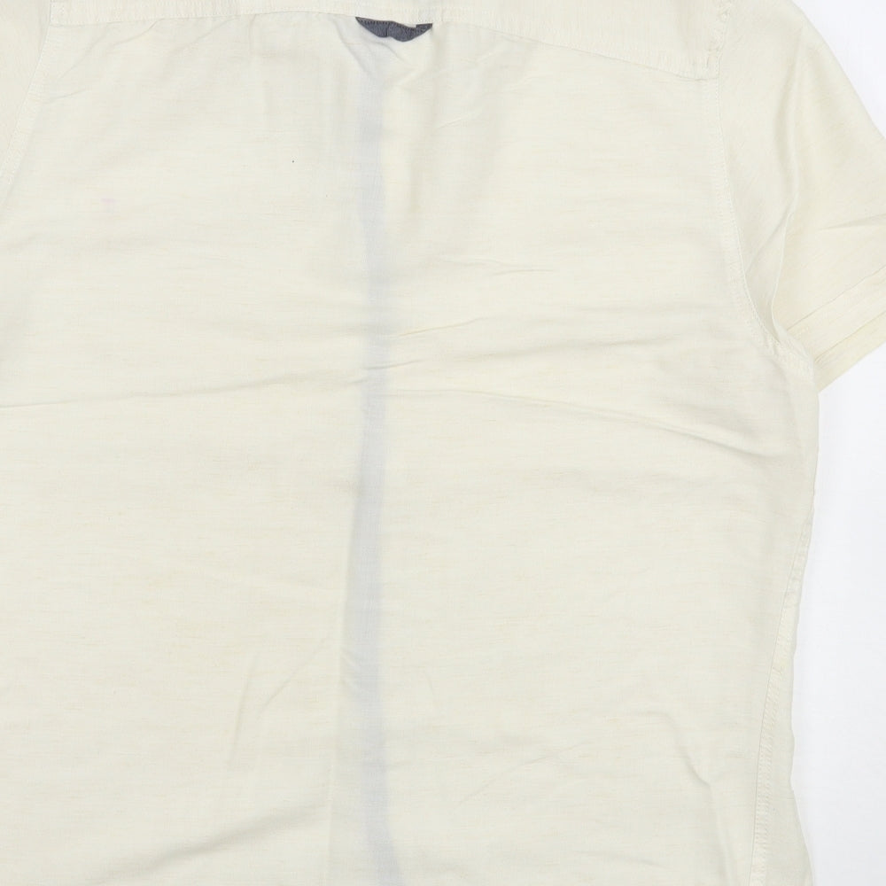 Morley Womens Beige  Polyester Basic Button-Up Size L Collared