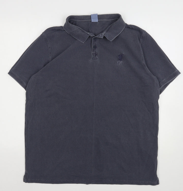 Liverpool FC Mens Grey Cotton Polo Size XL Collared