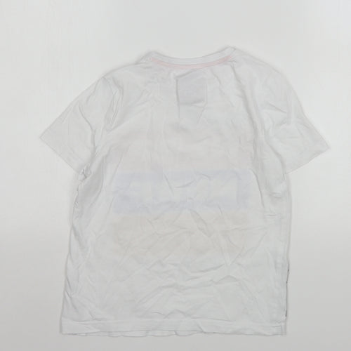NERF Boys White  Cotton Basic T-Shirt Size 8-9 Years Round Neck