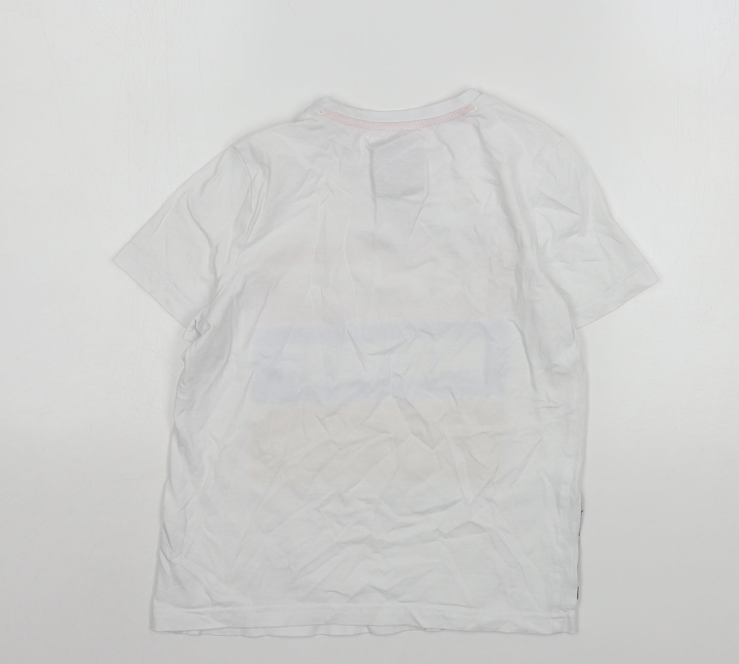 NERF Boys White  Cotton Basic T-Shirt Size 8-9 Years Round Neck