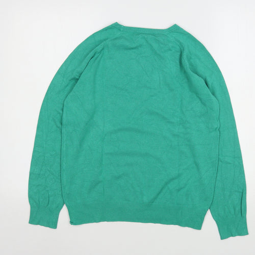 Dunnes Stores Womens Green Round Neck  Viscose Pullover Jumper Size M