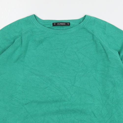 Dunnes Stores Womens Green Round Neck  Viscose Pullover Jumper Size M