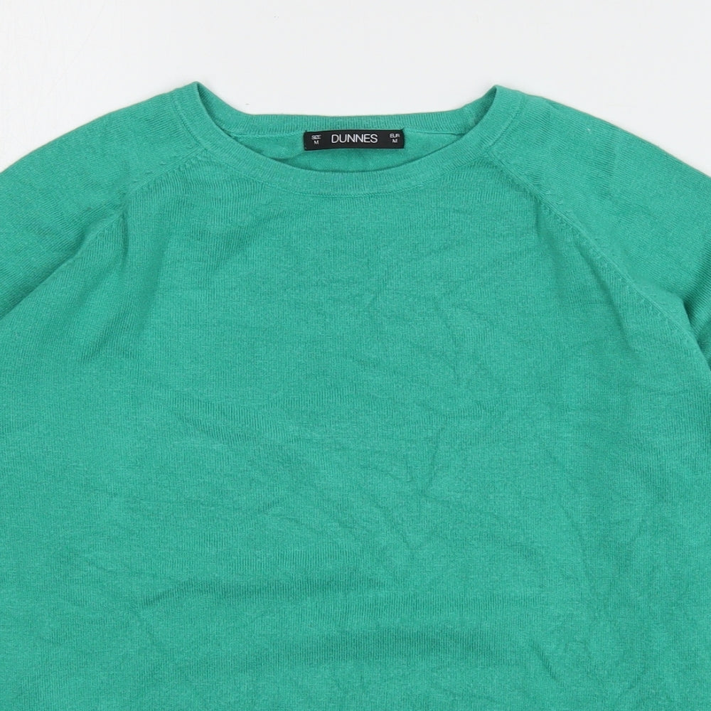 Dunnes Stores Womens Green Round Neck  Viscose Pullover Jumper Size M