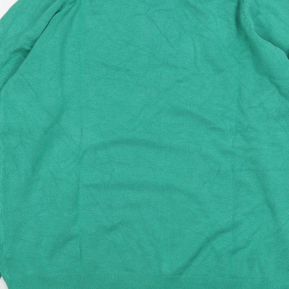 Dunnes Stores Womens Green Round Neck  Viscose Pullover Jumper Size M