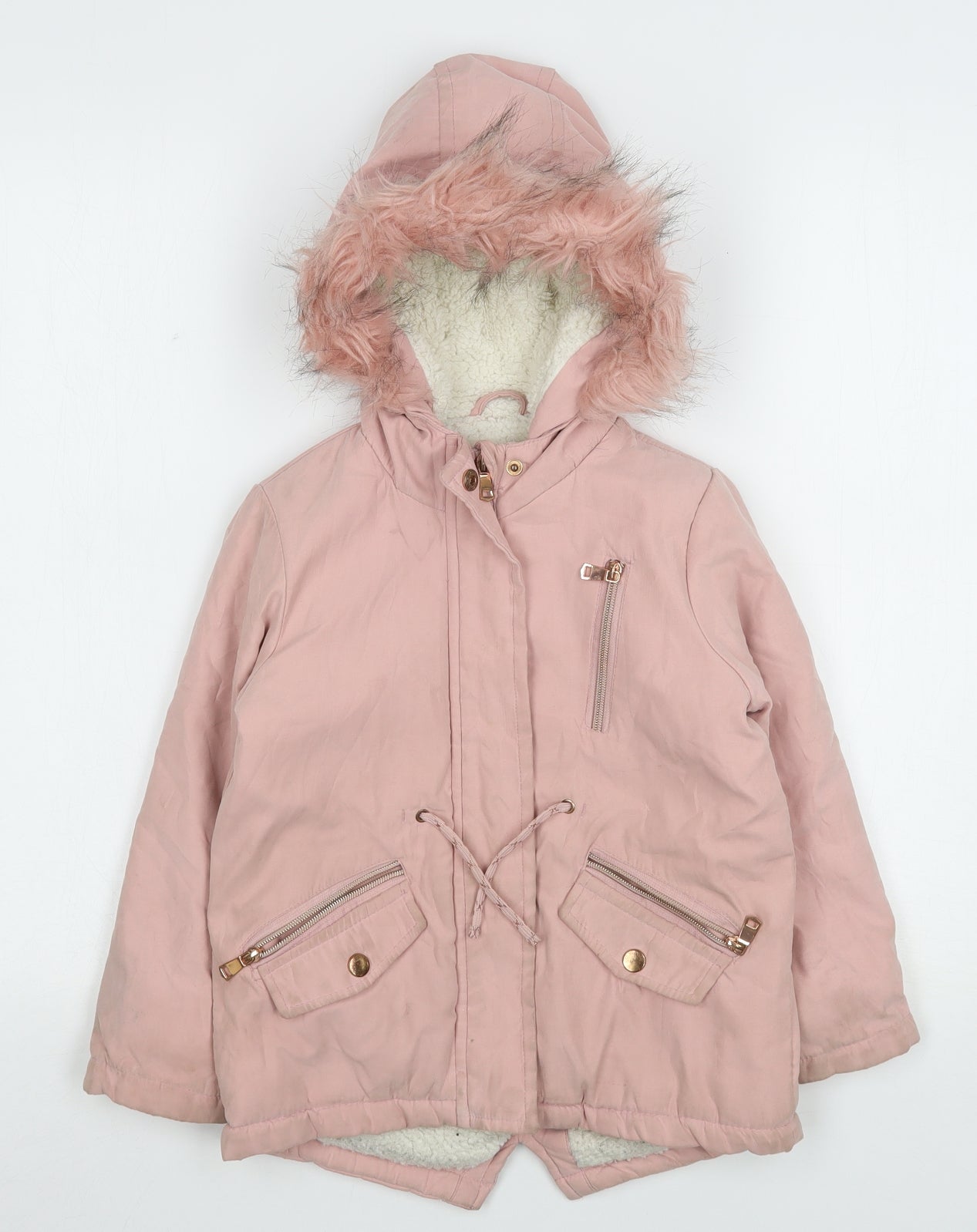 Pep&Co Girls Pink   Parka Coat Size 5-6 Years