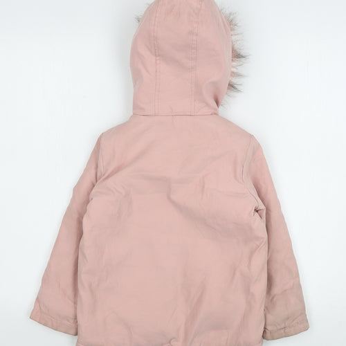 Pep&Co Girls Pink   Parka Coat Size 5-6 Years