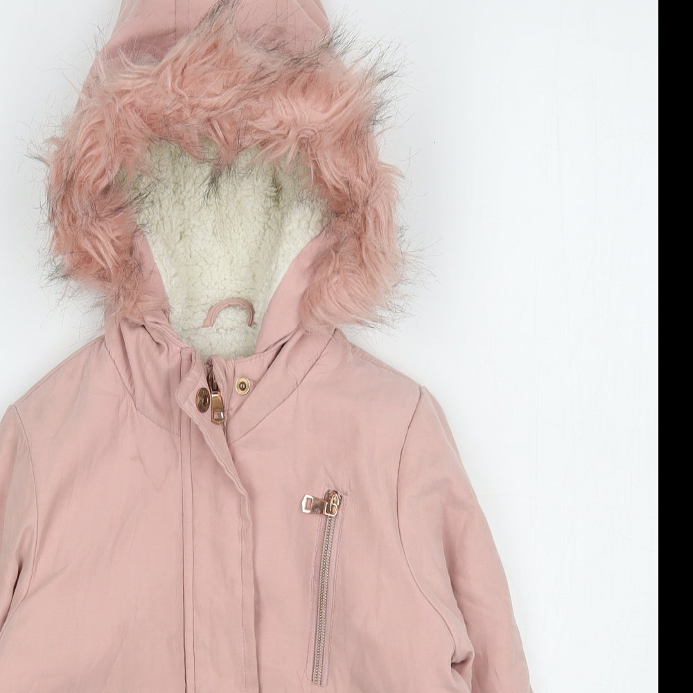 Pep&Co Girls Pink   Parka Coat Size 5-6 Years