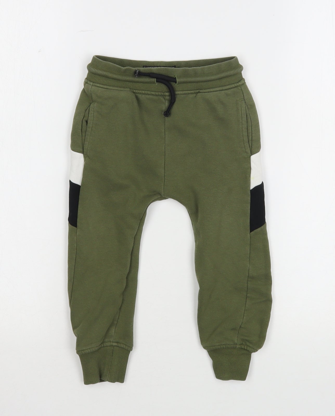 NEXT Boys Green  Cotton Sweatpants Trousers Size 2-3 Years  Regular Drawstring