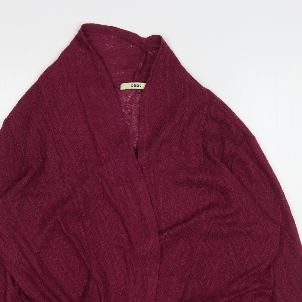 Oasis Womens Purple V-Neck  Acrylic Cardigan Jumper Size M
