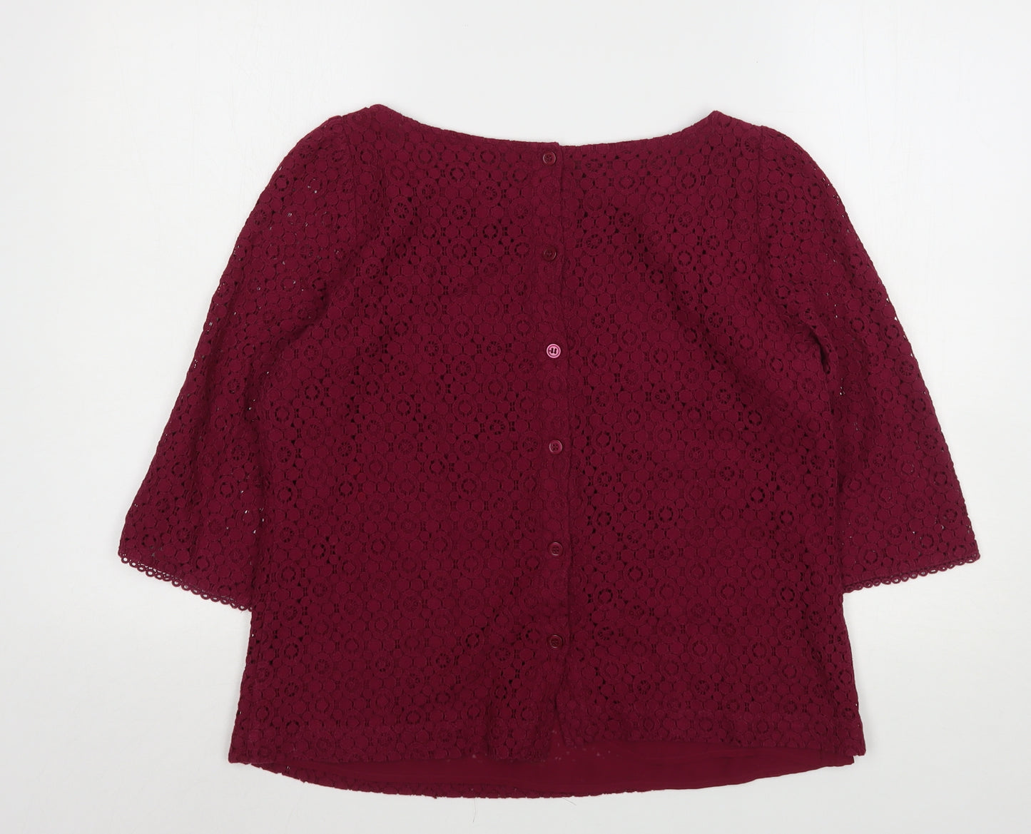 NEXT Womens Purple  Cotton Basic Blouse Size 14 Round Neck