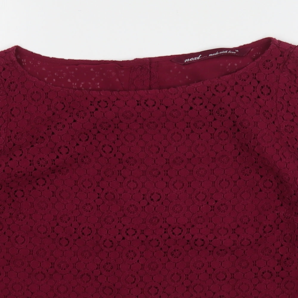 NEXT Womens Purple  Cotton Basic Blouse Size 14 Round Neck