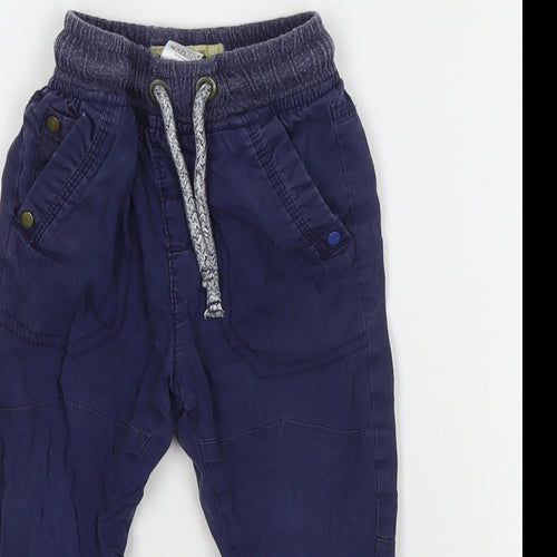 NEXT Boys Blue  Cotton Jogger Trousers Size 18-24 Months  Drawstring