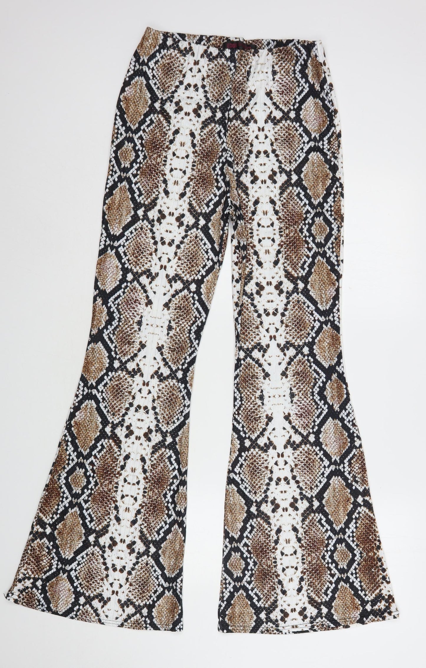 Edge Street Womens Multicoloured Animal Print Polyester Trousers  Size 10 L32 in Regular