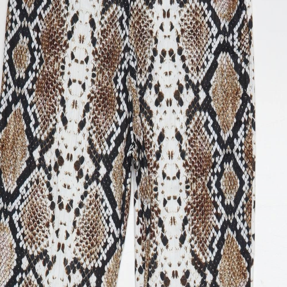 Edge Street Womens Multicoloured Animal Print Polyester Trousers  Size 10 L32 in Regular