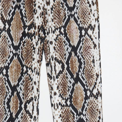 Edge Street Womens Multicoloured Animal Print Polyester Trousers  Size 10 L32 in Regular