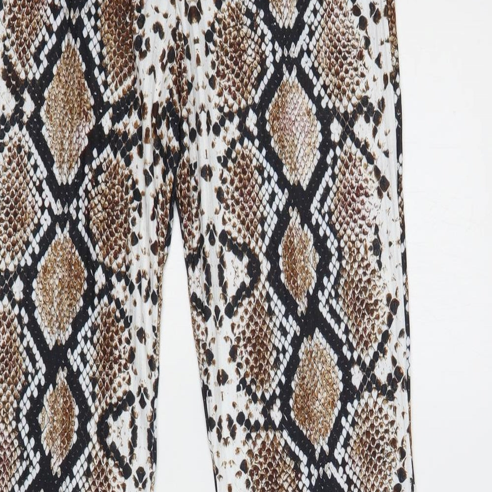 Edge Street Womens Multicoloured Animal Print Polyester Trousers  Size 10 L32 in Regular