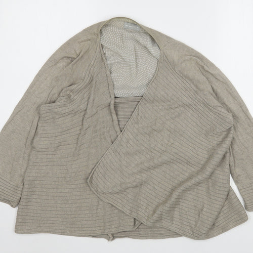 Per Una Womens Beige V-Neck  Viscose Cardigan Jumper Size 16