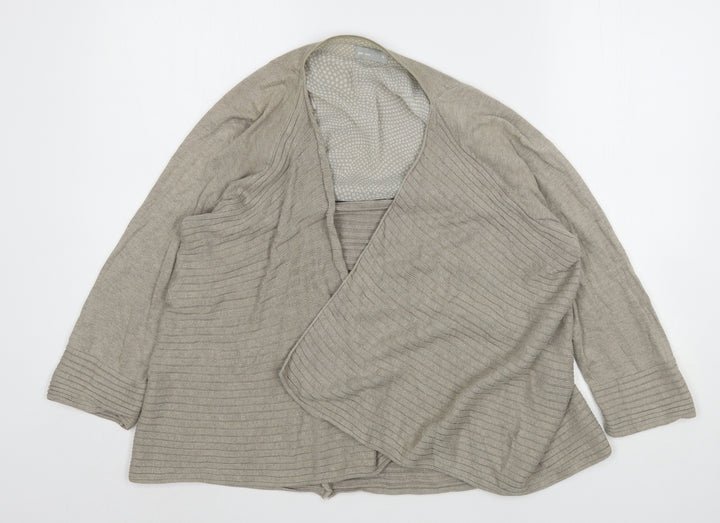 Per Una Womens Beige V-Neck  Viscose Cardigan Jumper Size 16