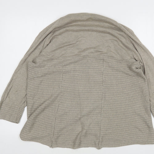 Per Una Womens Beige V-Neck  Viscose Cardigan Jumper Size 16