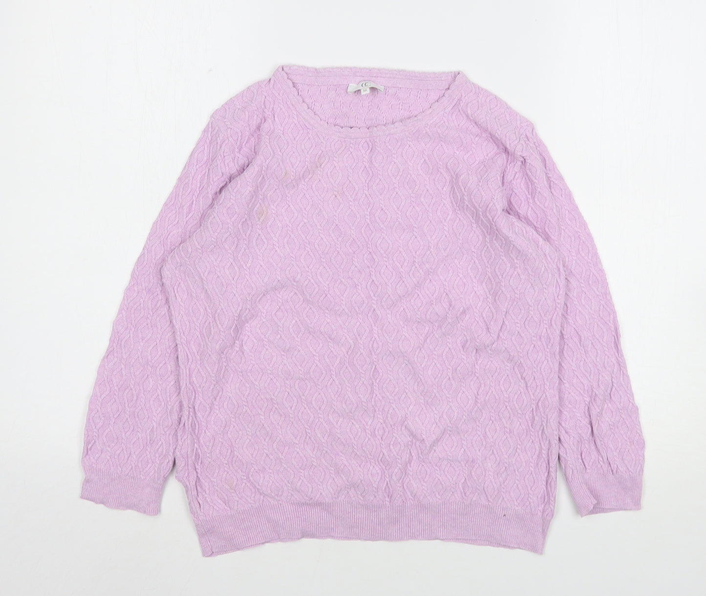 CC Womens Pink Round Neck  Cotton Pullover Jumper Size M