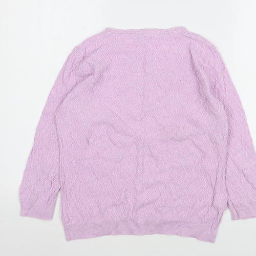 CC Womens Pink Round Neck  Cotton Pullover Jumper Size M