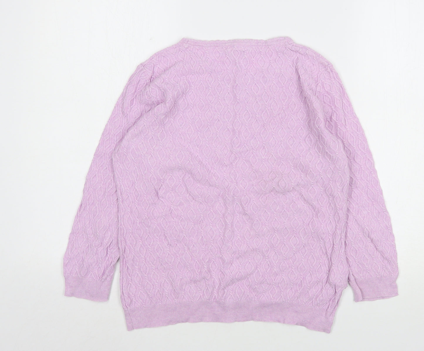 CC Womens Pink Round Neck  Cotton Pullover Jumper Size M