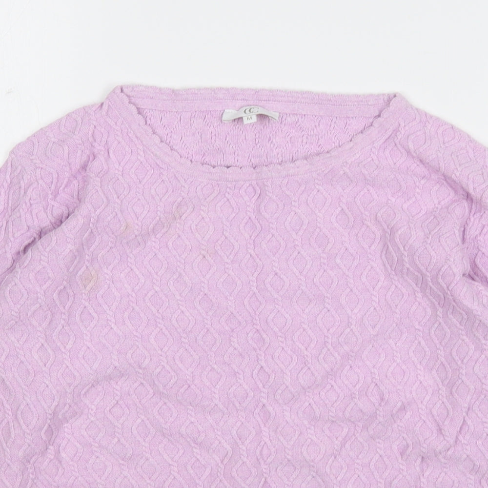 CC Womens Pink Round Neck  Cotton Pullover Jumper Size M