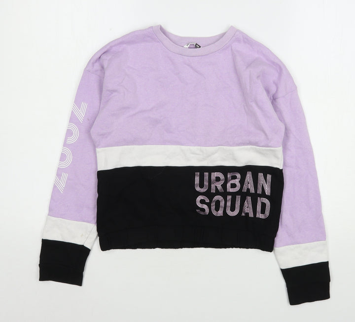 Pep&Co Girls Multicoloured Colourblock Cotton Pullover Sweatshirt Size 11-12 Years