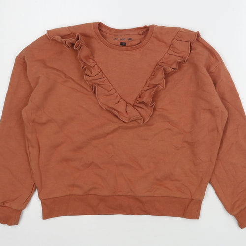 F&F Girls Brown  Cotton Pullover Sweatshirt Size 11-12 Years