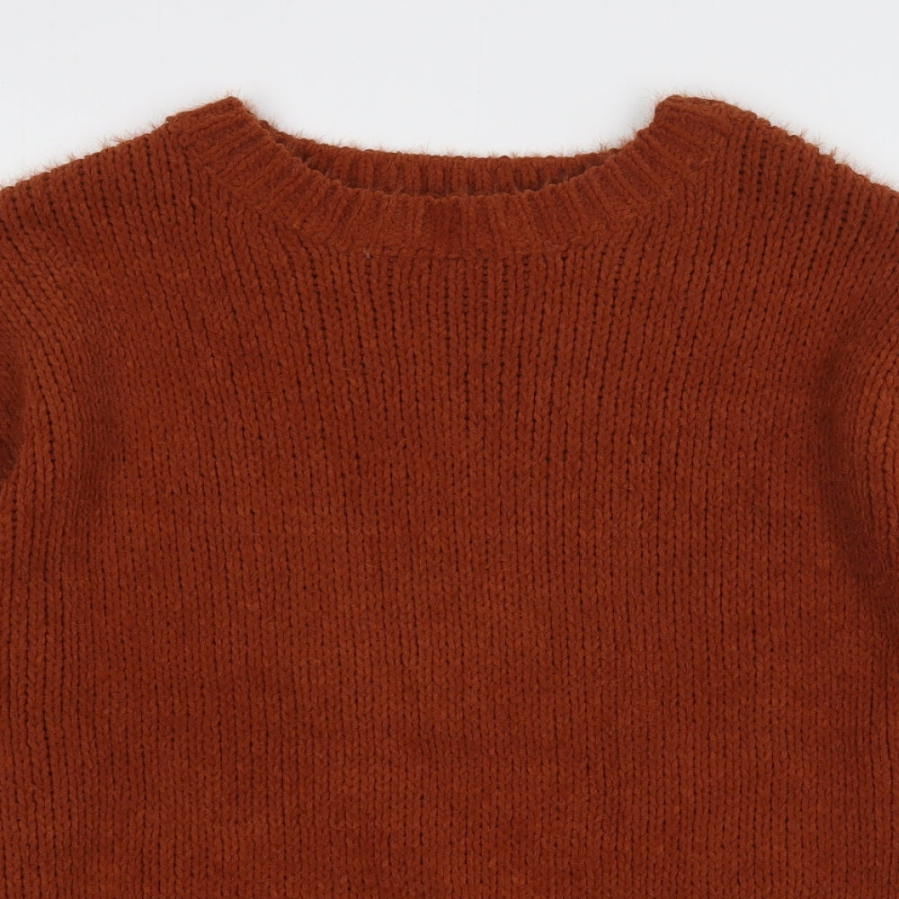 Primark Womens Brown Round Neck  Polyester Pullover Jumper Size 12