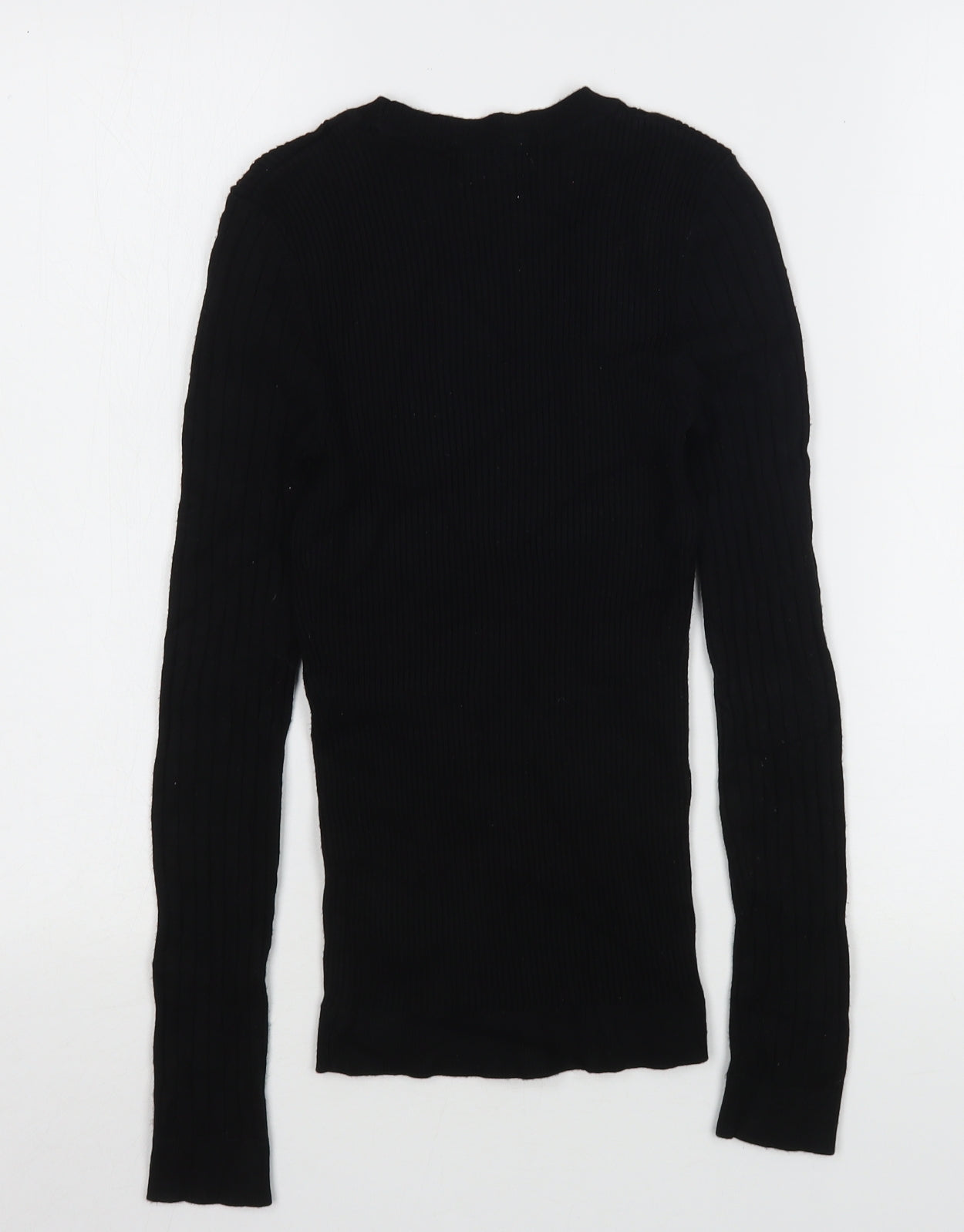 New Look Womens Black Round Neck  Viscose Pullover Jumper Size 6