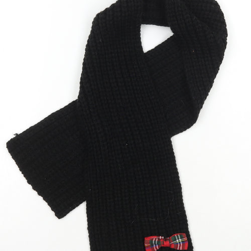 Preworn Girls Black  Acrylic Rectangle Scarf Scarves & Wraps Size Regular