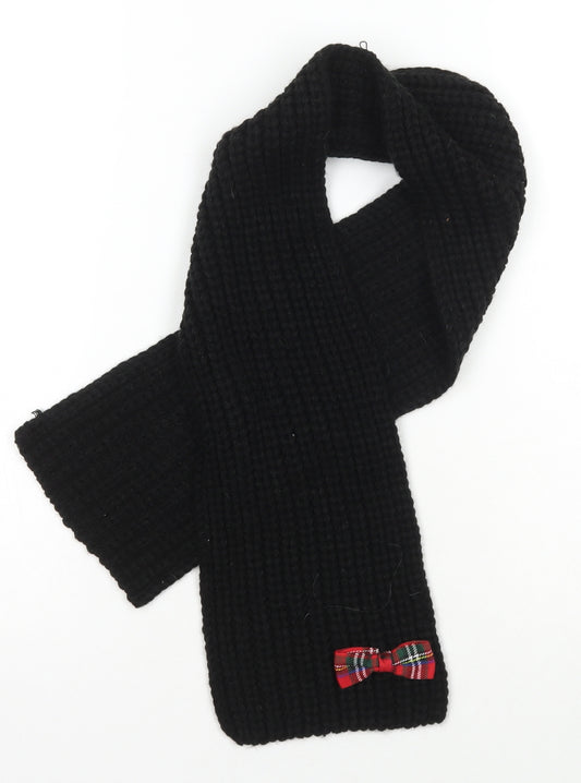 Preworn Girls Black  Acrylic Rectangle Scarf Scarves & Wraps Size Regular