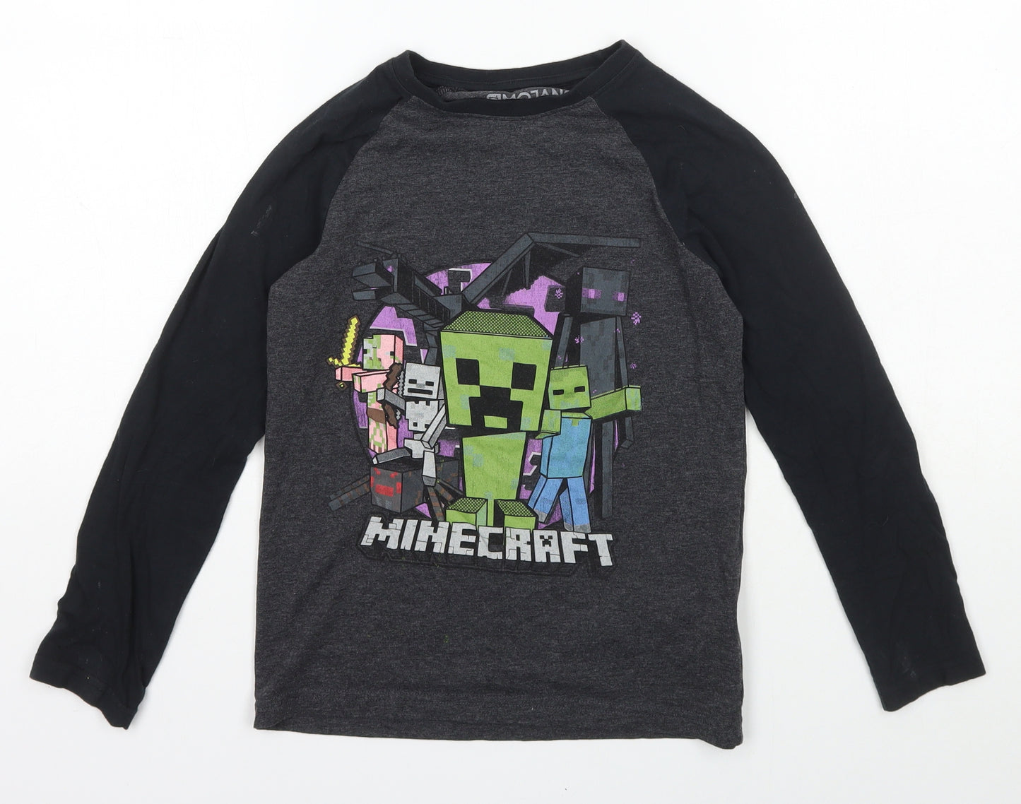 NEXT Boys Black  Cotton Basic T-Shirt Size 8 Years Crew Neck Pullover