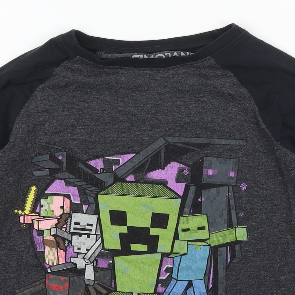 NEXT Boys Black  Cotton Basic T-Shirt Size 8 Years Crew Neck Pullover