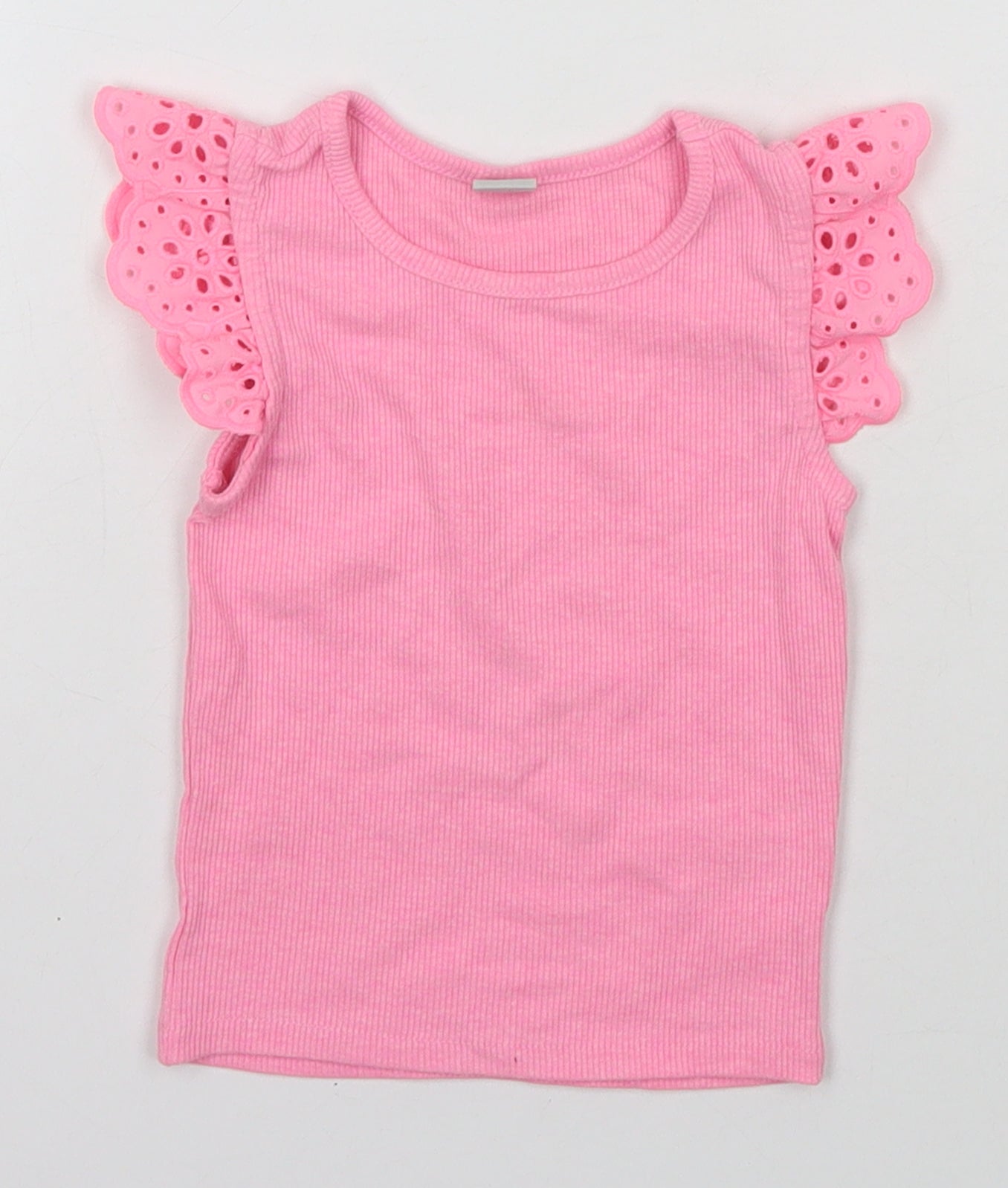 TU Girls Pink  Cotton Basic Tank Size 9-10 Years Scoop Neck Pullover