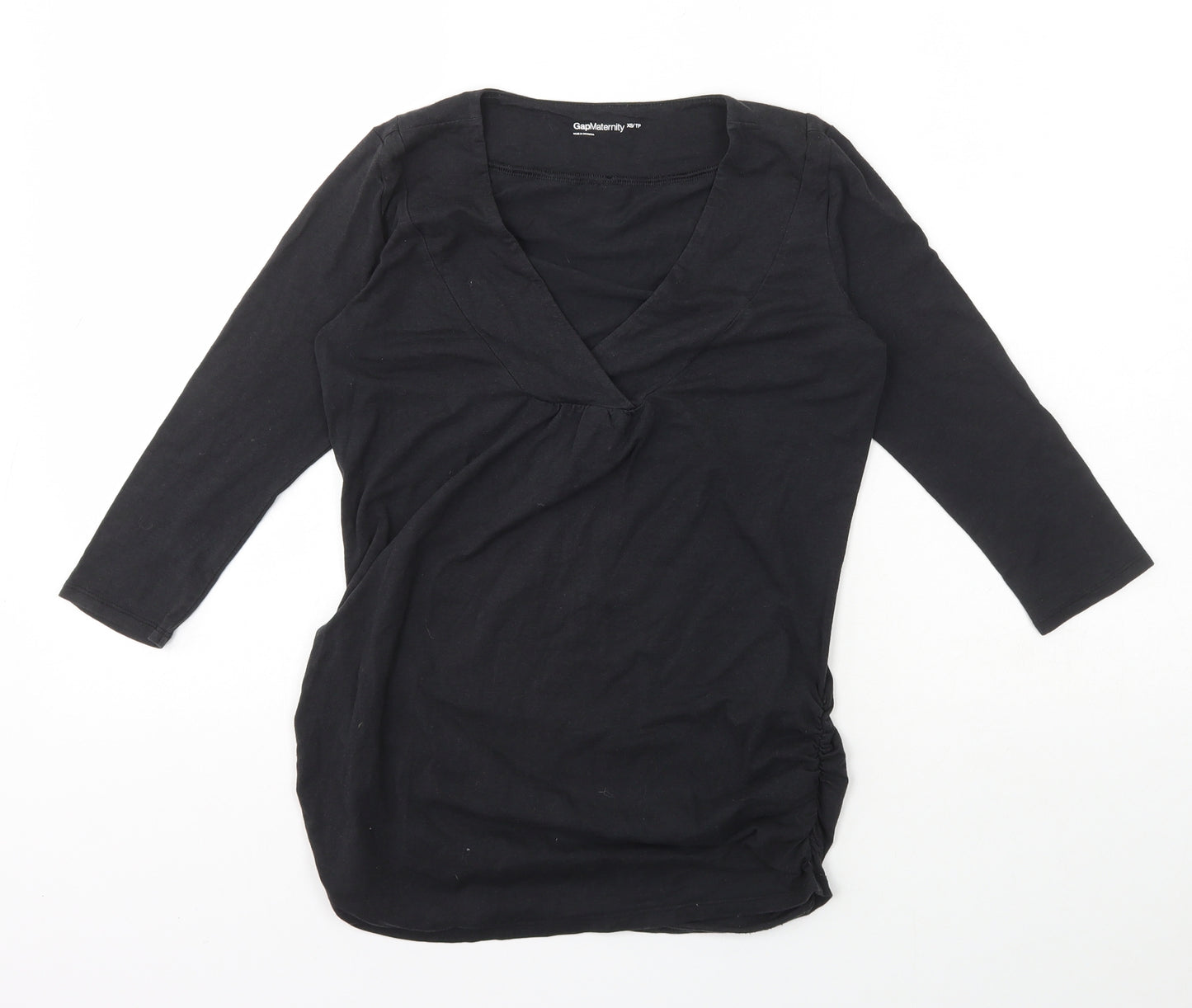 Gap Maternity Womens Grey  Cotton Basic T-Shirt Size XS V-Neck