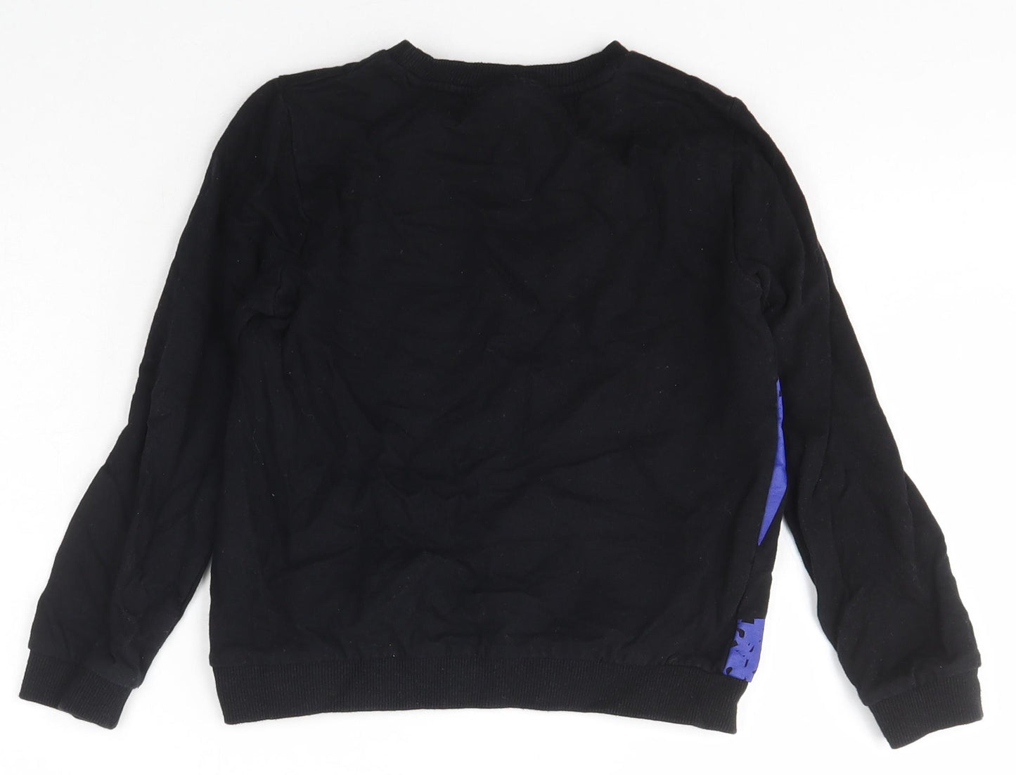 Pep&Co Boys Black Crew Neck  Cotton Pullover Jumper Size 6-7 Years  Pullover