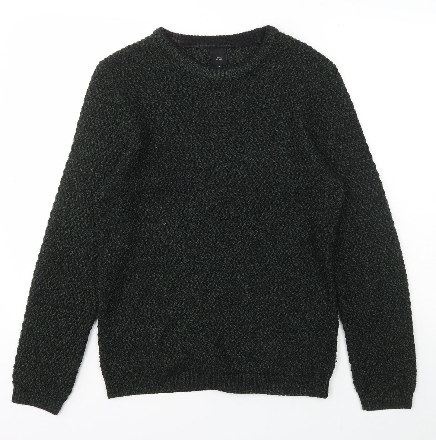 River Island Womens Green Scoop Neck  Acrylic Pullover Jumper Size S