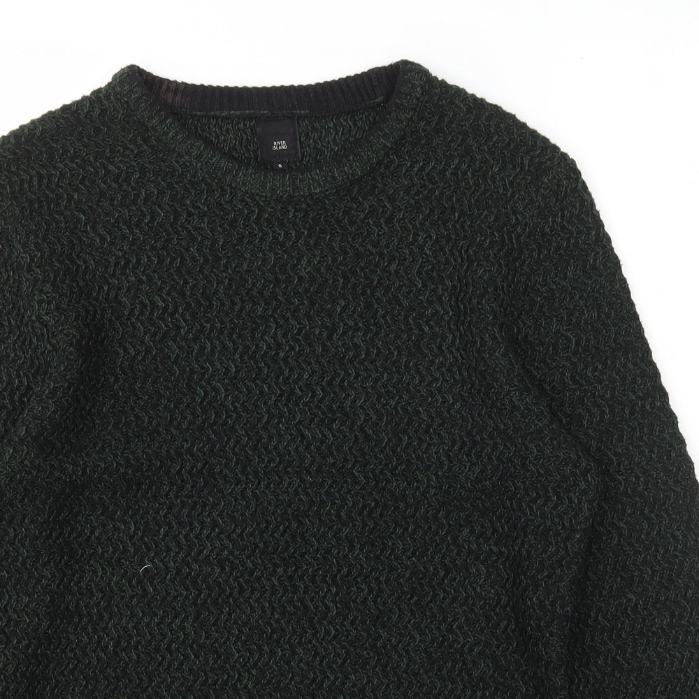 River Island Womens Green Scoop Neck  Acrylic Pullover Jumper Size S