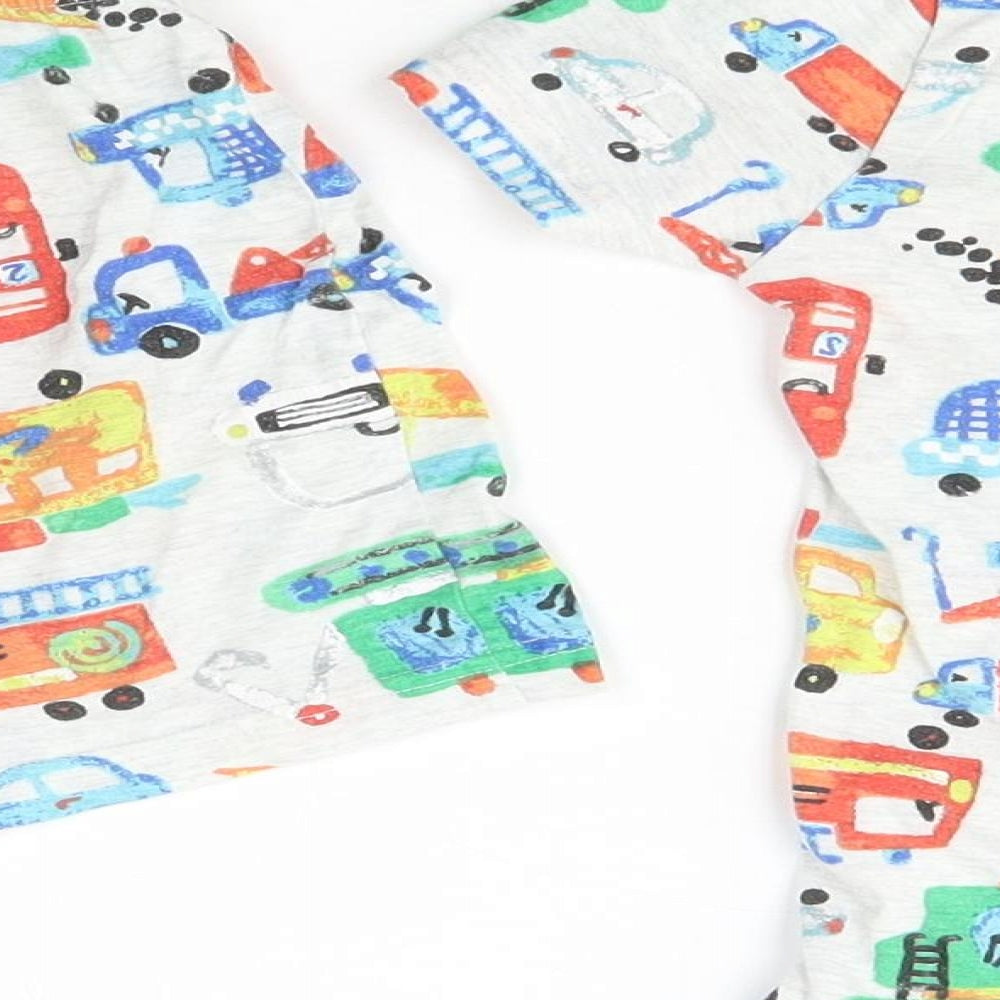 F&F Boys Grey Geometric Cotton  Pyjama Set Size 5-6 Years  Pullover