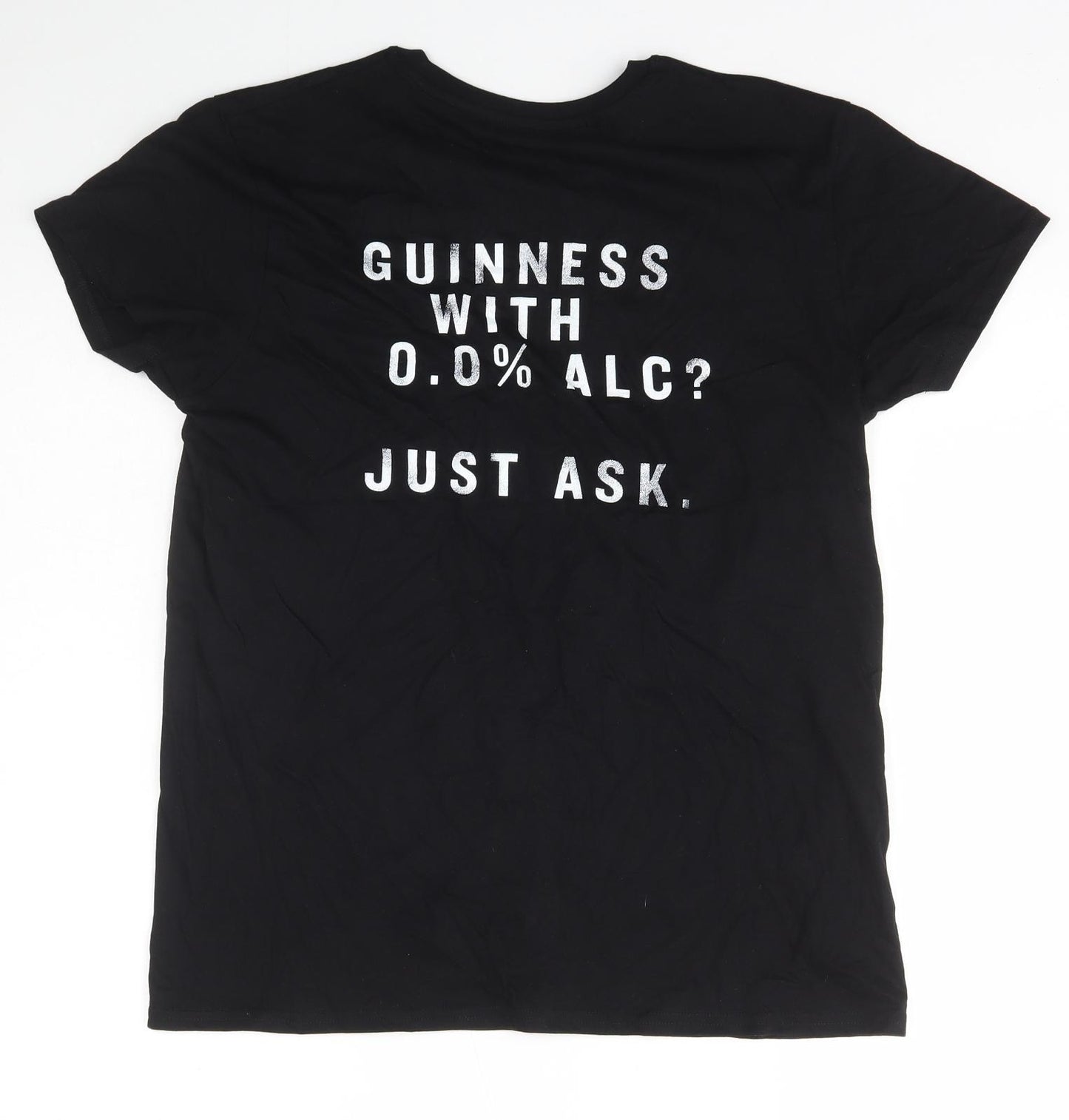 Sol's-Crusader Girls Black  Cotton Basic T-Shirt Size M Crew Neck Pullover - Guinness