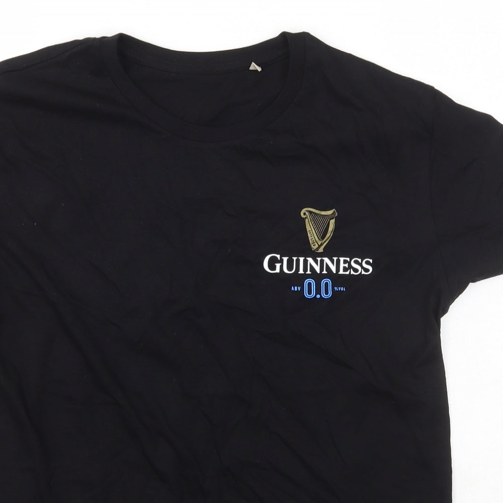 Sol's-Crusader Girls Black  Cotton Basic T-Shirt Size M Crew Neck Pullover - Guinness