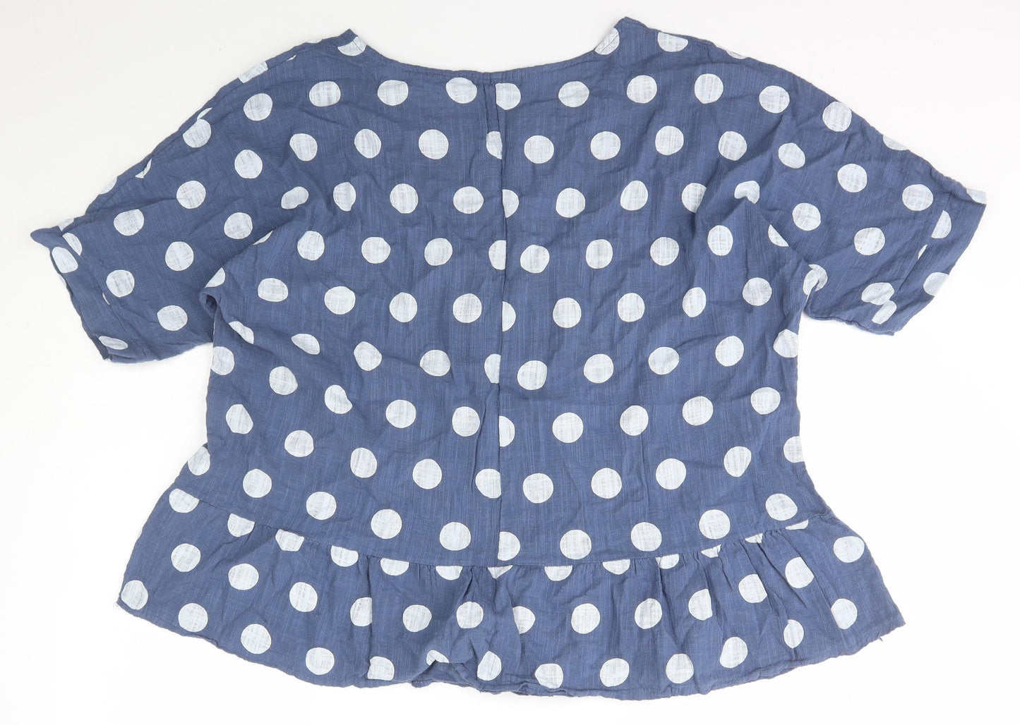 Lv clothing Womens Blue Polka Dot Camel Basic T-Shirt One Size Scoop Neck