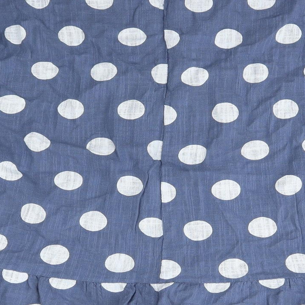 Lv clothing Womens Blue Polka Dot Camel Basic T-Shirt One Size Scoop Neck